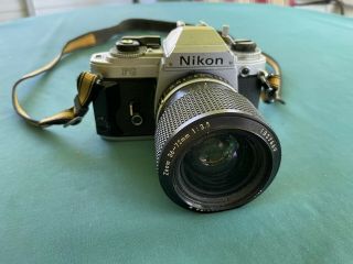 Nikon Fg Vintage Slr 35mm Film Camera W Nikon Lens Series E Zoom 36 - 72mm Japan