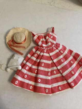 Vintage Barbie Outfit 956 Busy Morning Dress - W/hat & Phone 1960’s
