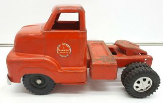 Vintage Dunwell Pressed Steel Semi Truck Cab Mack ? - Dual Back Wheels