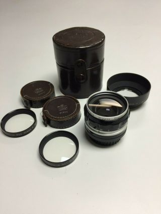 Nikkor 28mm F=3.  5 Vintage Lens,  Filters,  Leather Case For Nikon F Photomic