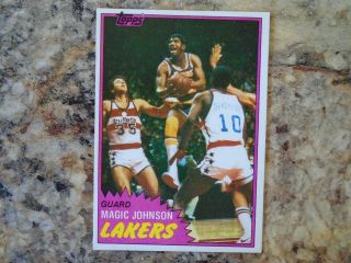 1981 - 82 Topps Magic Johnson Los Angeles Lakers Vintage Card 21 Nm