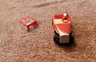 Vintage Tyco HO Scale Red 1930 Ford Hot Rod Car S 640 with extra top runs.  L@@k 2