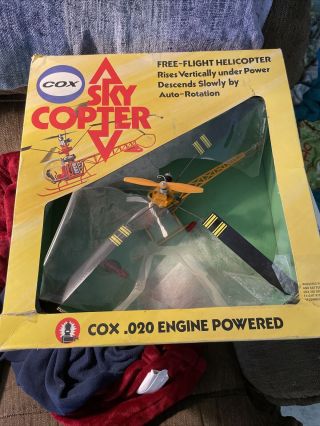 Vintage 1976 Cox Sky Copter Flight Helicopter W/.  020 Engine