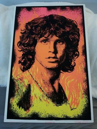 Vintage Doors Jim Morrison 822 Black Light Flocked (felt Velvet) Pinup Poster