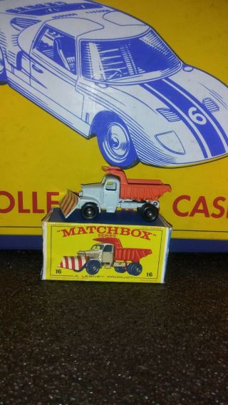 Vintage Matchbox Series Lesney 16 Scammell Mountaineer Snow Plough W/box 1970
