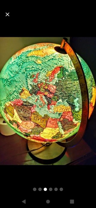 Vintage Replogle World Horizon Series 12 " Lighted Up Globe Usa Illuminated
