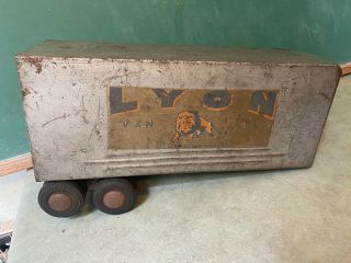 Vtg Smith Miller Lyon Van Line Trailer 1950s Toy No Truck Only Trailer