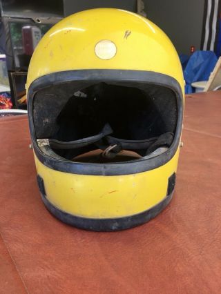Vintage Yellow Shoei S - 12 Full Face Motorcycle Helmet