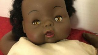 Vintage Black Baby Doll Collette Toy Co African American Doll 13 " Sleepy Eyes Fs