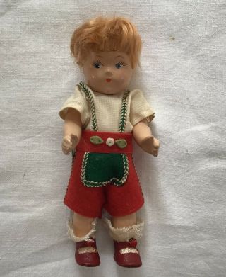 1940s Vogue Toddles Composition Pixie Boy Doll Tyrolean Blonde Hair All