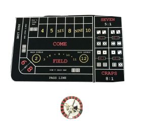 Vintage Casino Gambling Portable Briefcase Game Set - Roulette,  Craps,  Blackjack