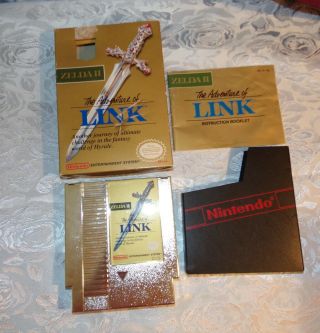 Vintage Nintendo 1985 Zelda 2 The Adventure Of Link W/box & Instructions Gold