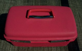 Vtg Pink Samsonite Saturn Train Case Hard Cover Cosmetic Luggage Suitcase & Tray