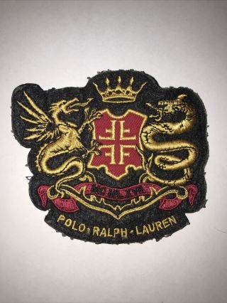 Vtg Polo Ralph Lauren Dragon Crest Patch