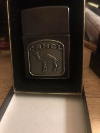 Vintage Camel Zippo Lighter Silver Plate Camel Emblem 1997