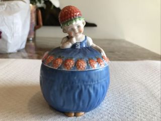 Vintage Made In Germany Girl Jam/jelly Condiment Jar