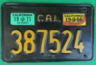 Vintage Black California Motorcycle License Plate