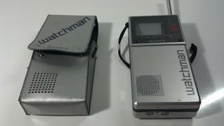 Vintage - 1984 - Sony Watchman Portable Tv W/ Case - Model Fd - 20a -