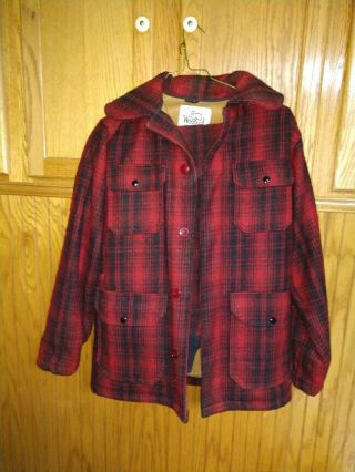 Vintage Woolrich Red Black Plaid Thick Wool Hunting Suit Jacket Pants