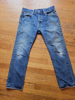 True Vintage Levis 501 Jeans W32,  Womens 4,  Button Fly,  Well Worn
