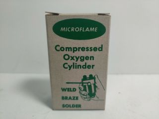 Microflame Compressed Oxygen Cylinder Weld Braze Solder.  Vintage Made In Usa.
