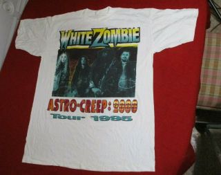 Vintage 1995 White Zombie T - Shirt Xl Rare Astro - Creep 2000 Unofficial
