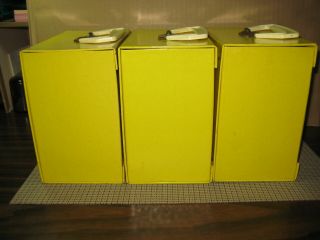 Vintage_ (3) _YELLOW VINYL_Record Totes_45 rpm records_Carry / Storage_ 6 - 13 - A 2