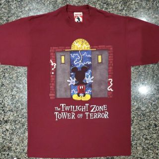 Vintage 90s Disney Mickey Mouse Tower Of Terror Shirt Size Large