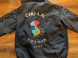 Vtg 60s Kids Vietnam Souvenir Jacket 68 - 69 Chu - Lai Embroidered
