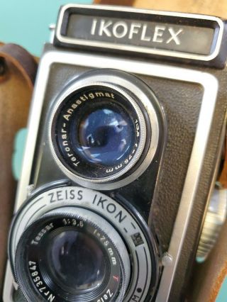 Vintage Japanese Film 75mm 3.  5f Camera Zeiss Ikon Ikoflex W/ Leather Case