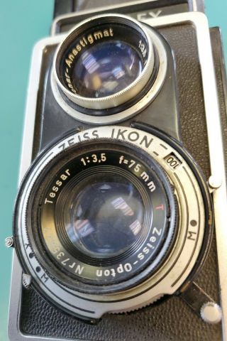 Vintage Japanese Film 75mm 3.  5f Camera Zeiss Ikon Ikoflex w/ leather case 2