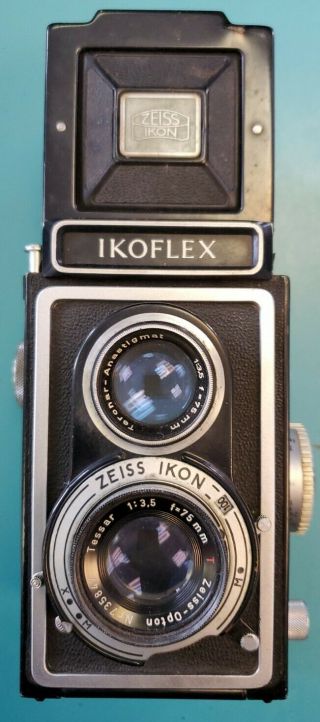 Vintage Japanese Film 75mm 3.  5f Camera Zeiss Ikon Ikoflex w/ leather case 3