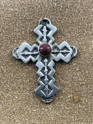 Vintage Taxco Mexican Sterling Silver 925 Cross Pendant