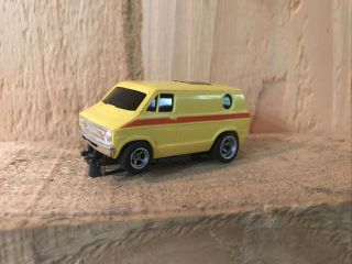 Vintage Aurora Afx Slot Car Dodge Street Van In Yellow