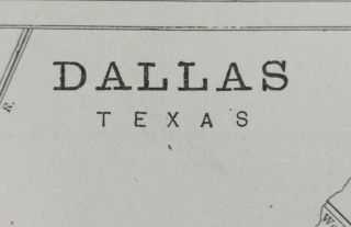 Vintage 1900 Dallas Texas Map 11 " X14 " Old Antique Highland Park