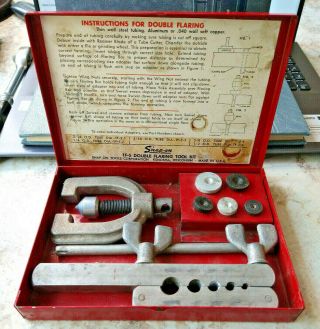 Vintage Snap - On Tf5 Double Tubing Flaring Tool Set In Steel Box