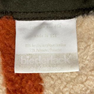 Vintage Biederlack Blanket Usa Southwest Camp Orange Brown Reversible 56 X 77