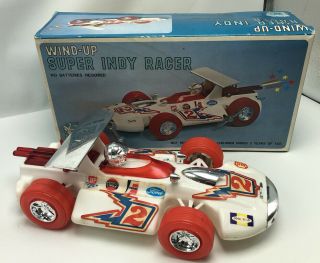 Vintage Toy Wind Up Indy Racer Car Sparks Sears 49 58141
