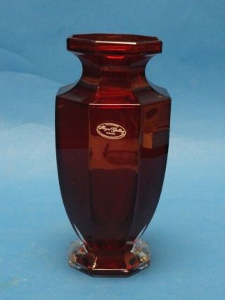 Vintage Cranberry Royal Gallery Italy Crystal Bud Vase 8 "
