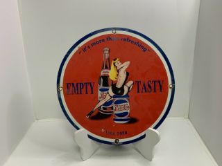 Vintage Porcelain Pepsi - Cola Gas And Oil Sign