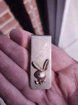 Vintage Playboy Bunny Logo Gold Toned Metal Money Clip.