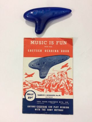 Vintage Gretsch Alto C Ocarina With Music Is Fun Instructional Book 1940s