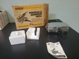 Vintage Black Angus Pizzelle Iron & Sandwich Grill W/box - 920820