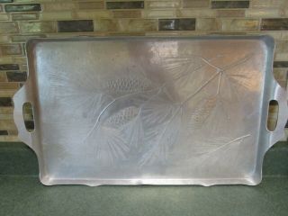 Vintage Wendell August Forge Aluminum Pine Cone Tray 24 " X 14 "