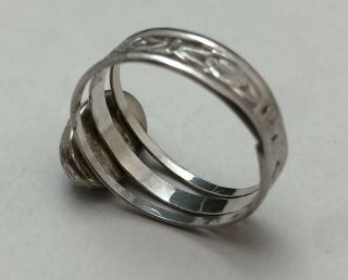 Vintage.  925 Sterling Silver & Hematite Estate Ring Size 11 5.  14g 3