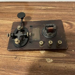 Vintage Telegraph Key & Sounder Signal Electric Mfg.  Co.  Morse Code Antique Old
