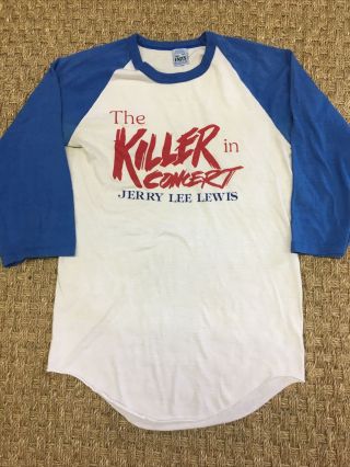 Vintage 1980s Jerry Lee Lewis The Killer In Concert Single Stitch T Shirt 50/50