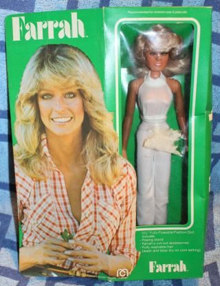 1977 Vintage 12 " Farrah Fawcett Majors Doll Mego 1977 Charlies Angels