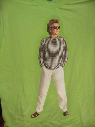 Vintage 90s Rod Stewart Concert Tour T Shirt Mens Size Medium 1999 Tultex Green