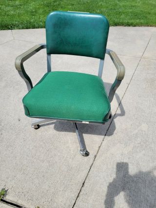 Steelcase Vintage Office Chair Classic Green Rolling Retro Industrial Adjustable